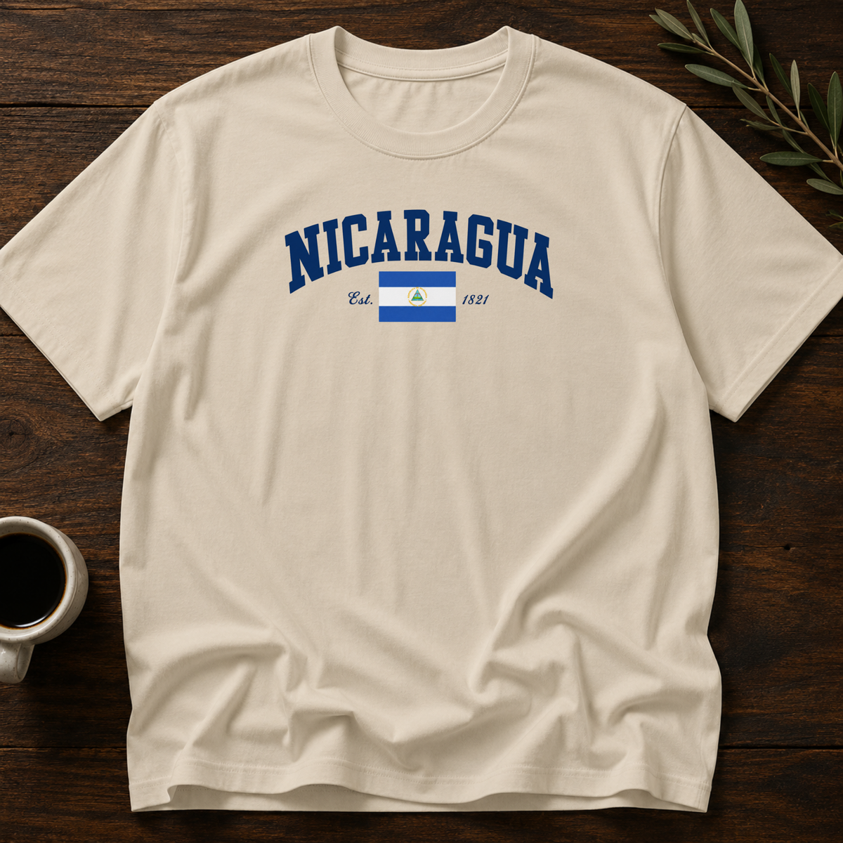 Nicaragua Varsity T-Shirt – Sand – Wear Your Heart