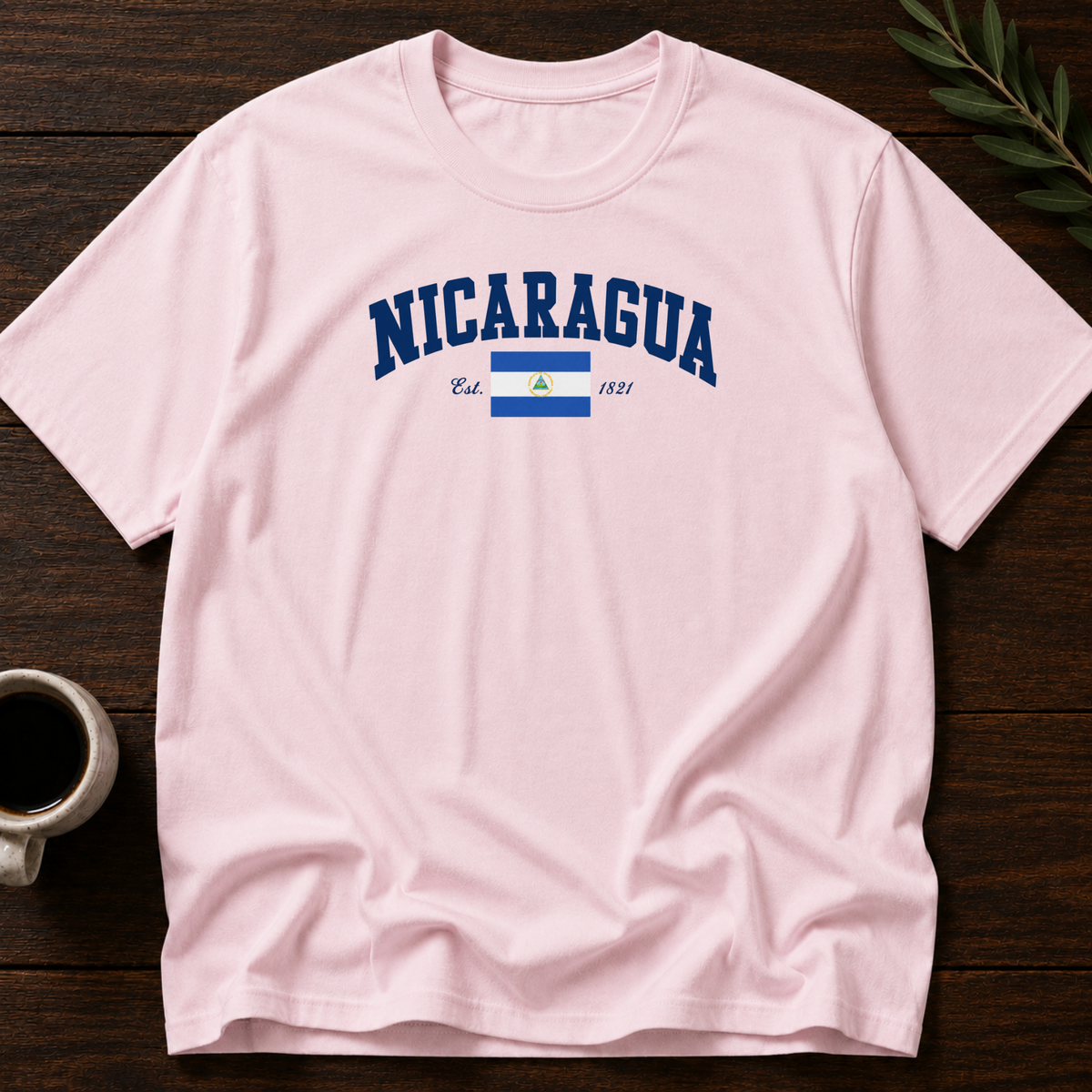 Nicaragua Varsity T-Shirt – Light Pink – Wear Your Heart