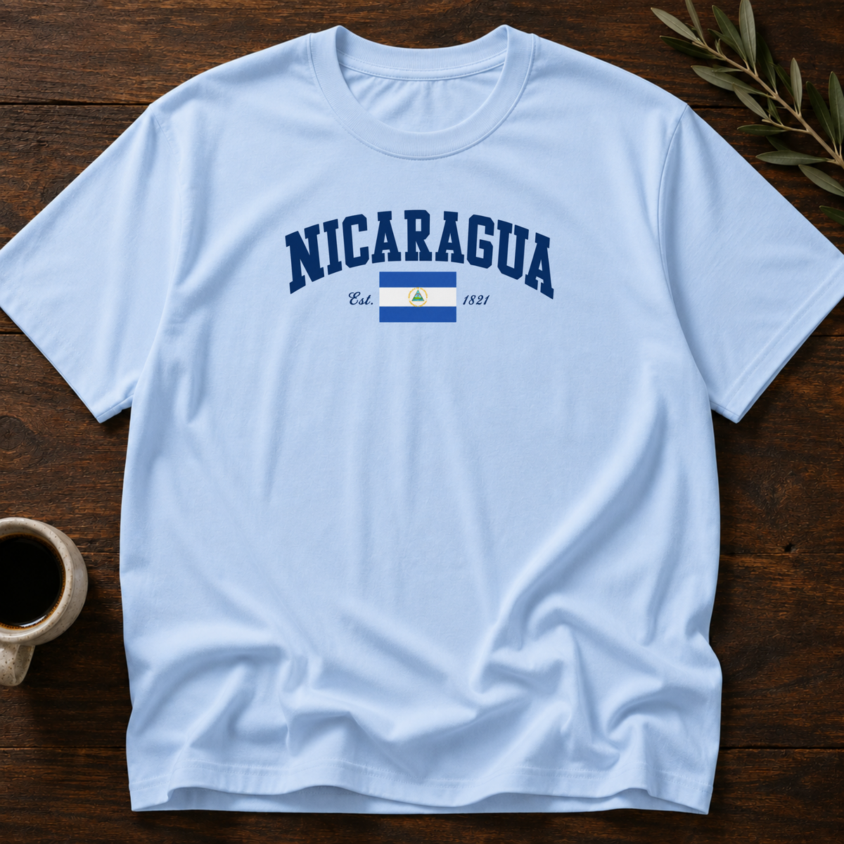 Nicaragua Varsity T-Shirt – Light Blue – Wear Your Heart