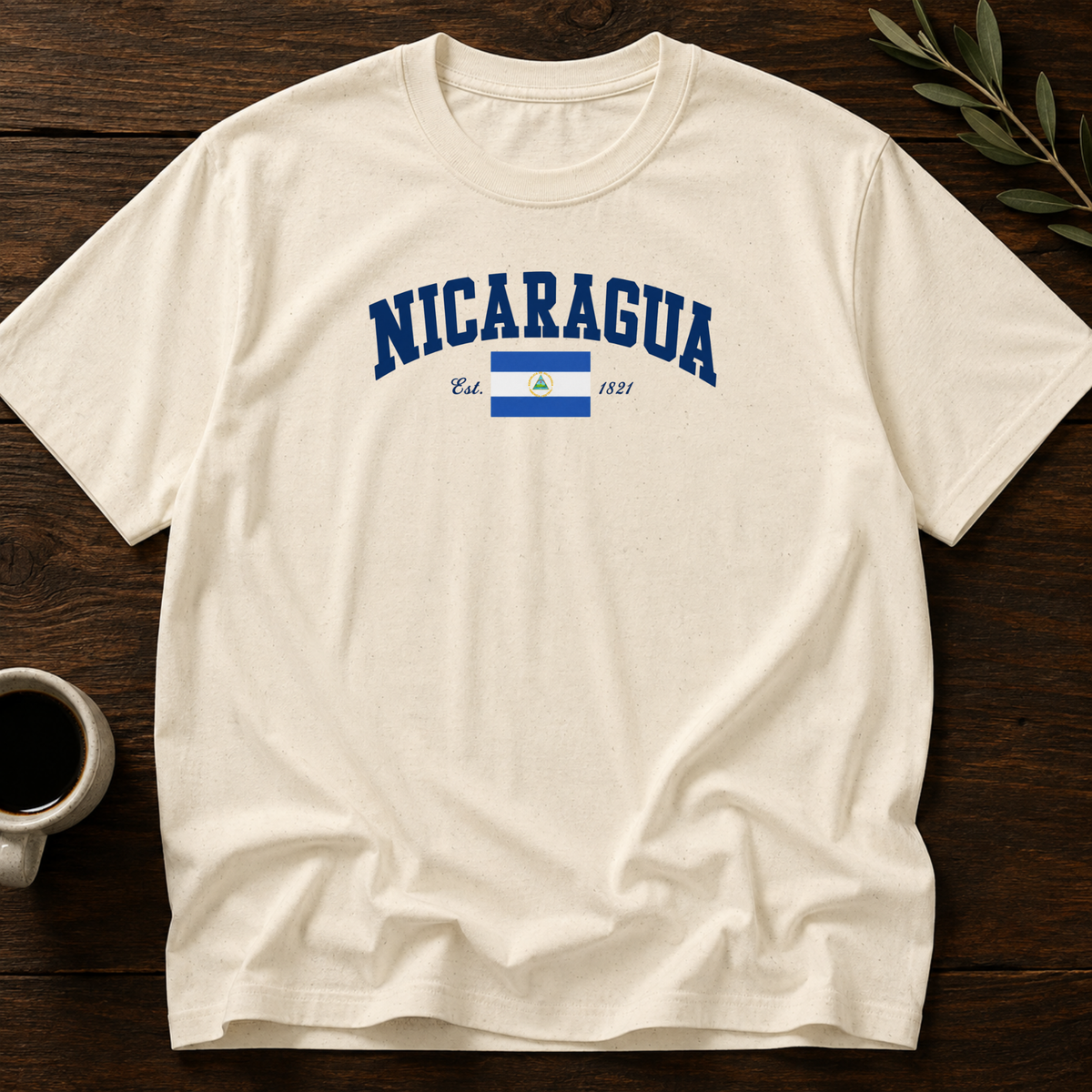 Nicaragua Varsity T-Shirt – Natural – Wear Your Heart