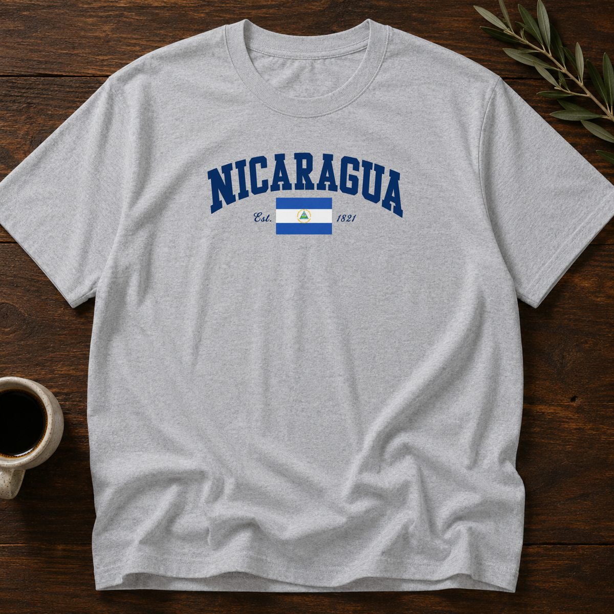 Nicaragua Varsity T-Shirt – Sport Grey – Wear Your Heart