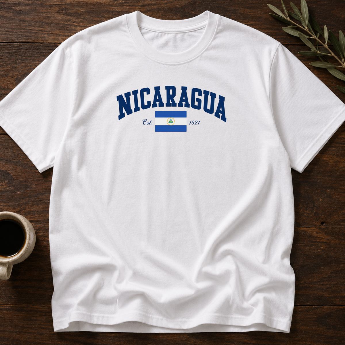 Nicaragua Varsity T-Shirt – White – Wear Your Heart