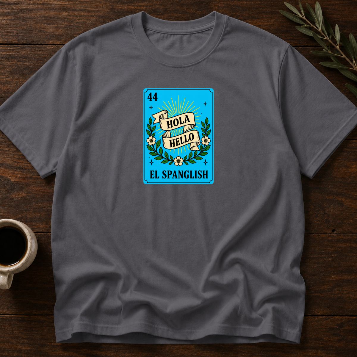 Spanglish Card T-Shirt – Dark Heather Grey – Wear Your Heart