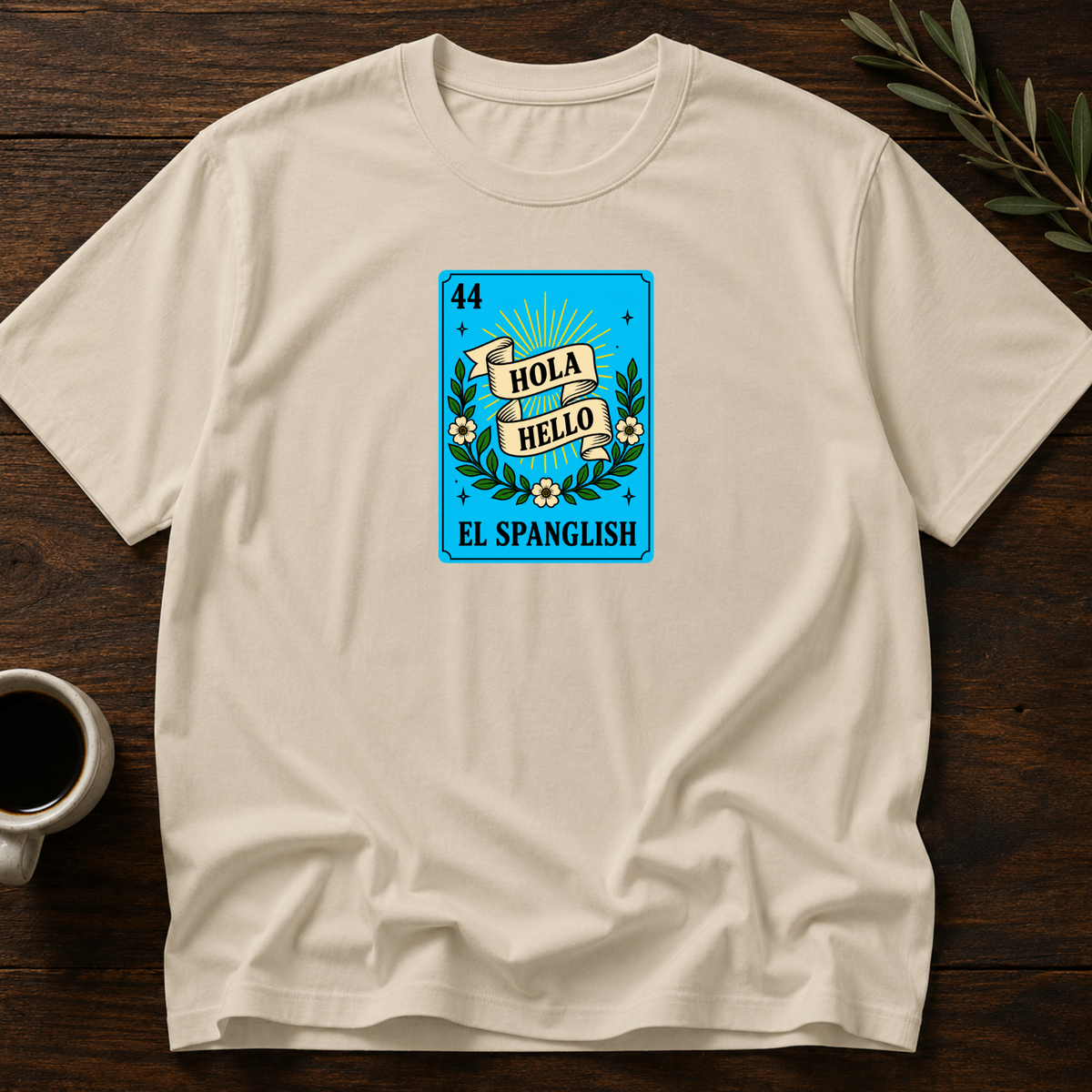 Spanglish Card T-Shirt – Sand – Wear Your Heart
