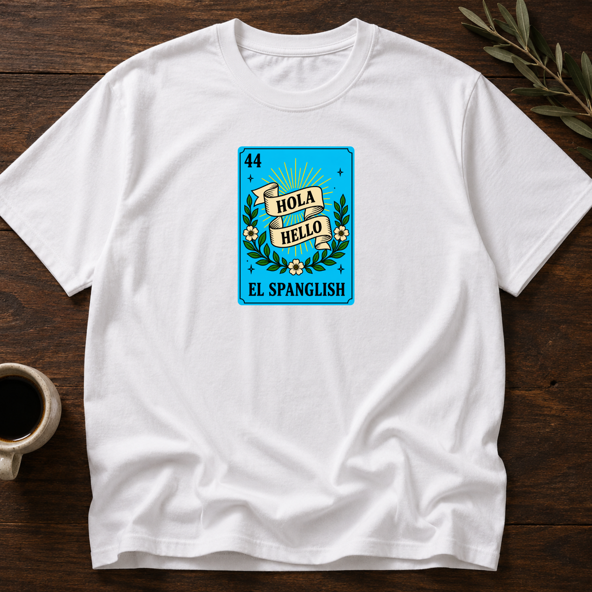 Spanglish Card T-Shirt – White – Wear Your Heart