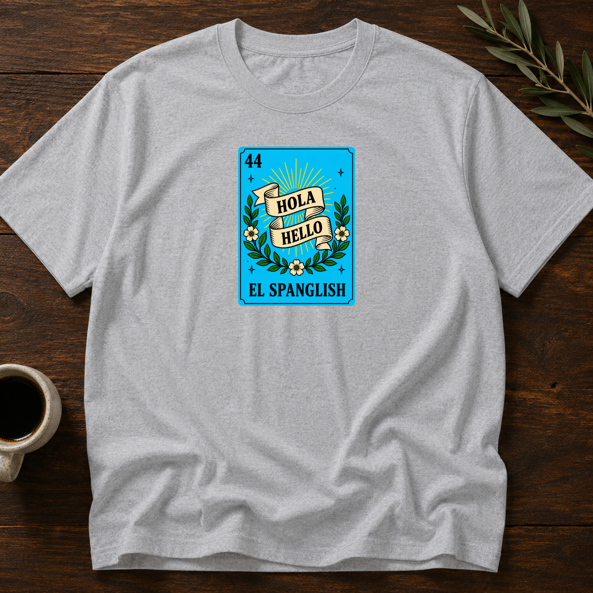 Spanglish Card T-Shirt – Sport Grey – Wear Your Heart