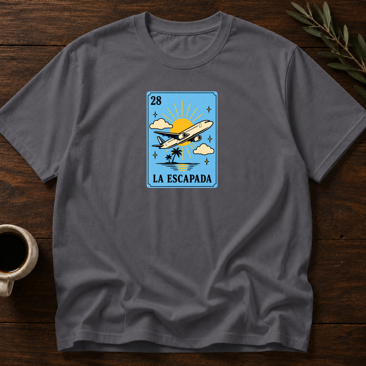 La Escapada Card T-Shirt – Dark Heather Grey – Wear Your Heart