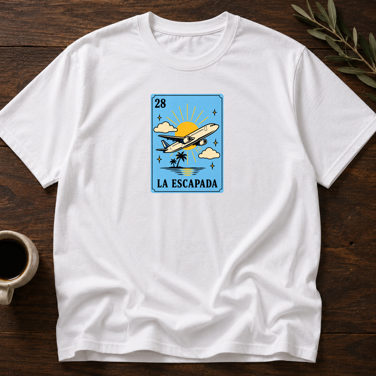 La Escapada Card T-Shirt – White – Wear Your Heart