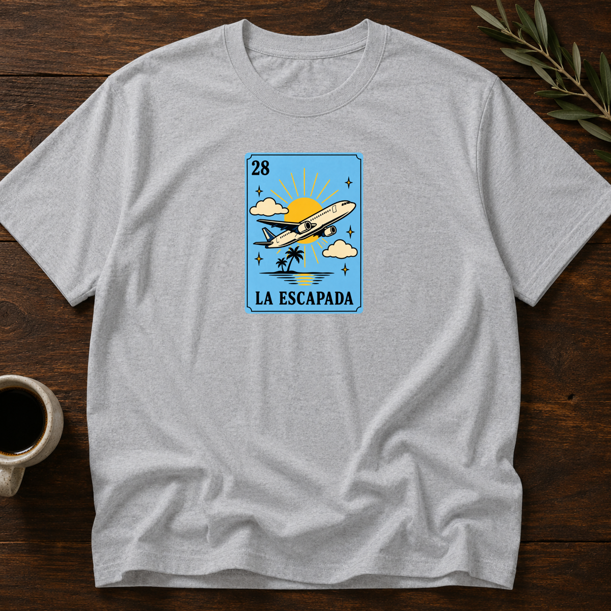 La Escapada Card T-Shirt – Sport Grey – Wear Your Heart