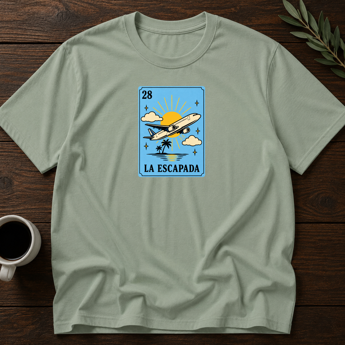 La Escapada Card T-Shirt – Sage – Wear Your Heart