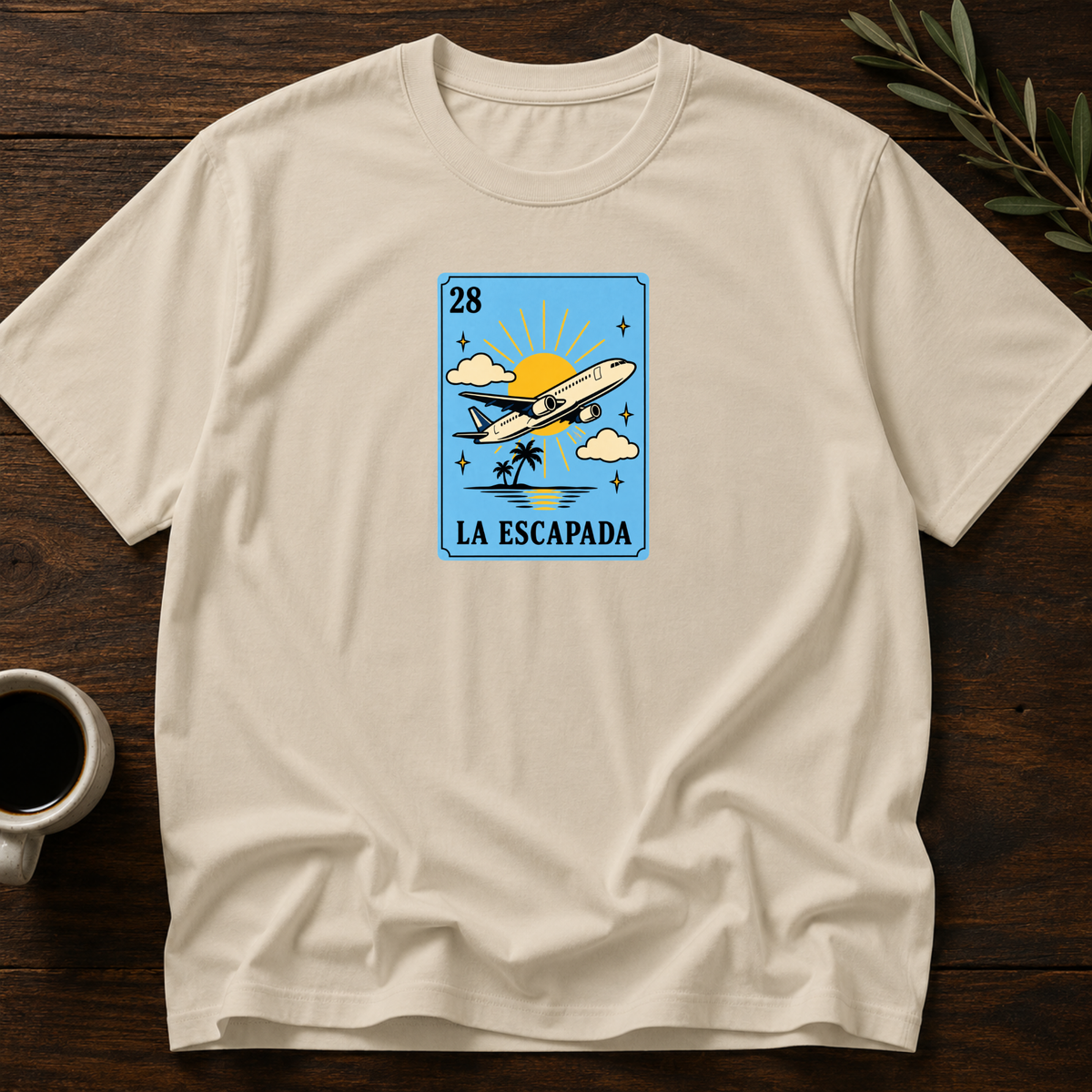 La Escapada Card T-Shirt – Sand – Wear Your Heart