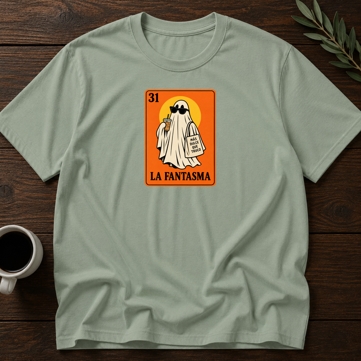 La Fantasma Halloween T-Shirt – Sage – Wear Your Heart