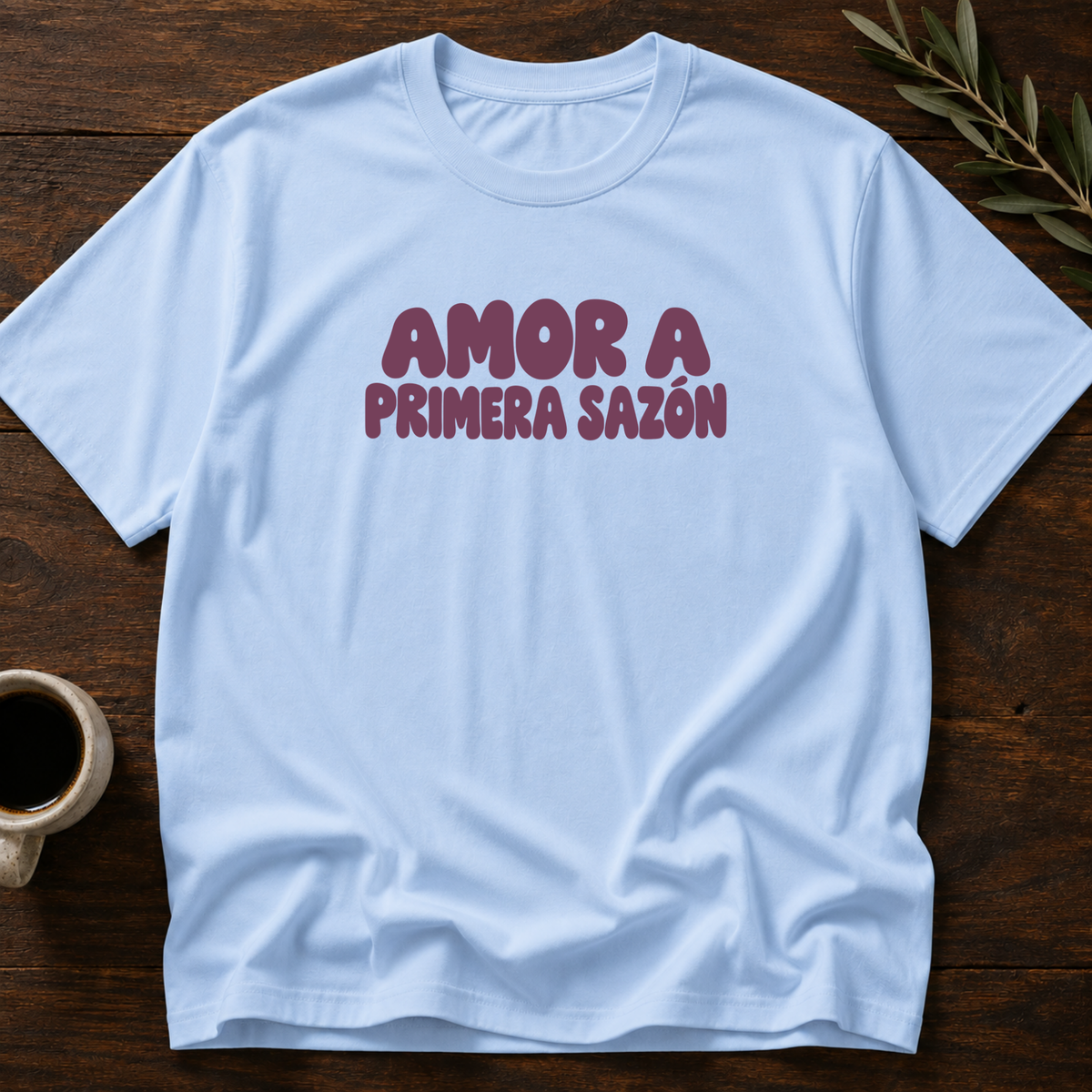 Amor a Primera Sazón T-Shirt – Light Blue – Wear Your Heart