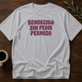 Bendecida Sin Pedir Permiso T-Shirt – Sport Grey – Wear Your Heart