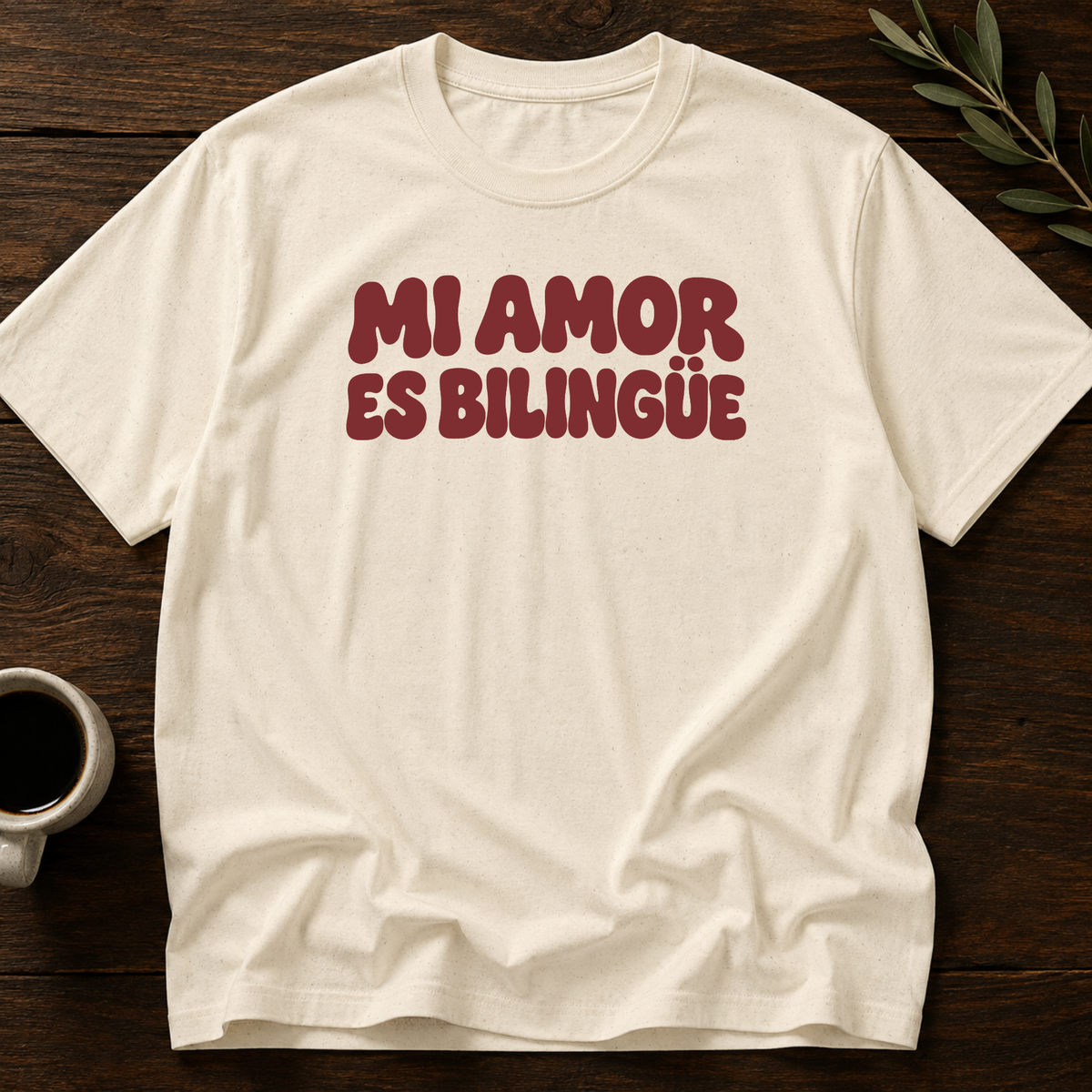 Mi Amor Es Bilingüe T-Shirt – Natural – Wear Your Heart