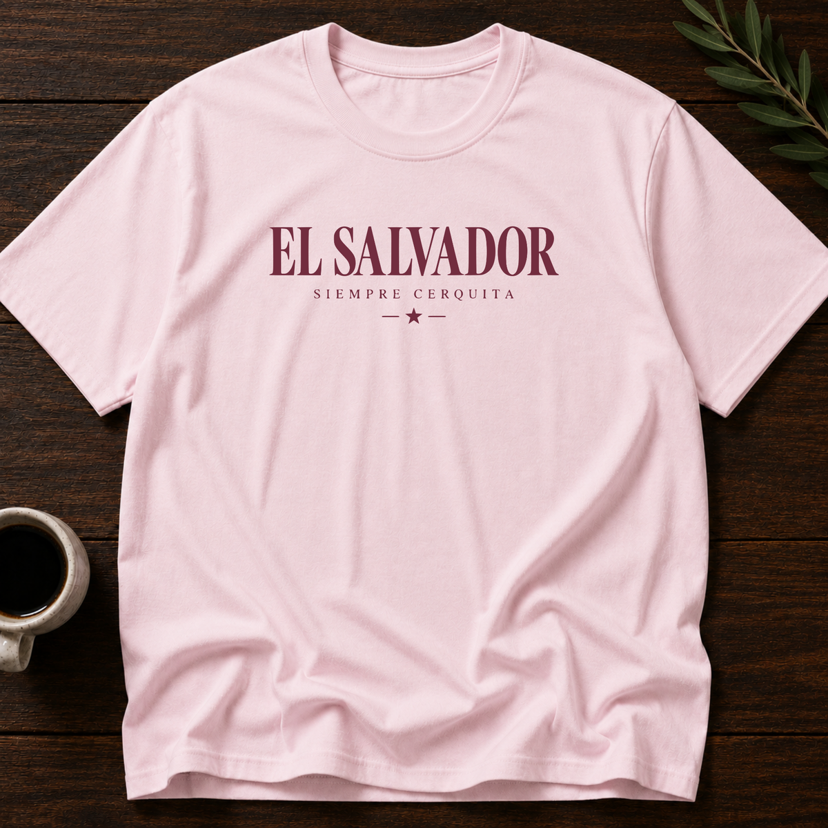 El Salvador Siempre Cerca T-Shirt – Light Pink – Wear Your Heart