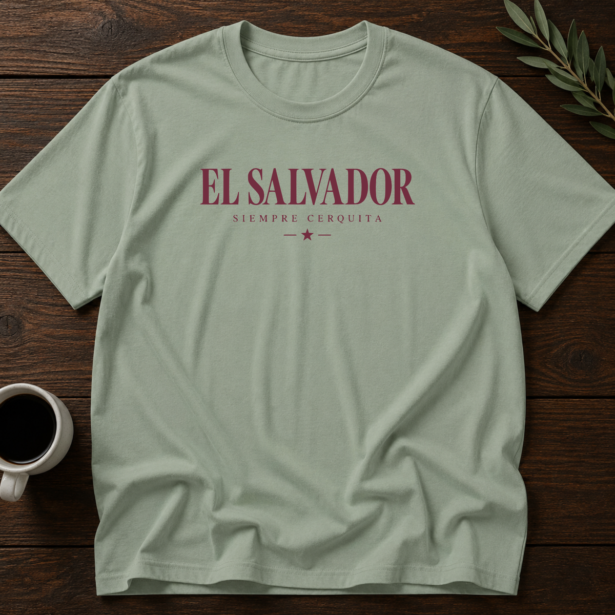 El Salvador Siempre Cerca T-Shirt – Sage – Wear Your Heart