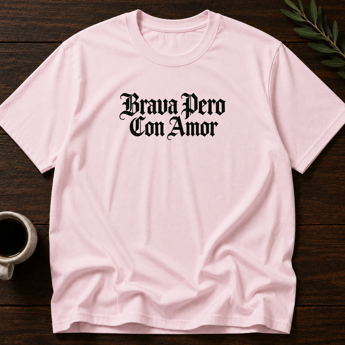 Brava Pero Con Amor T-Shirt – Light Pink – Wear Your Heart