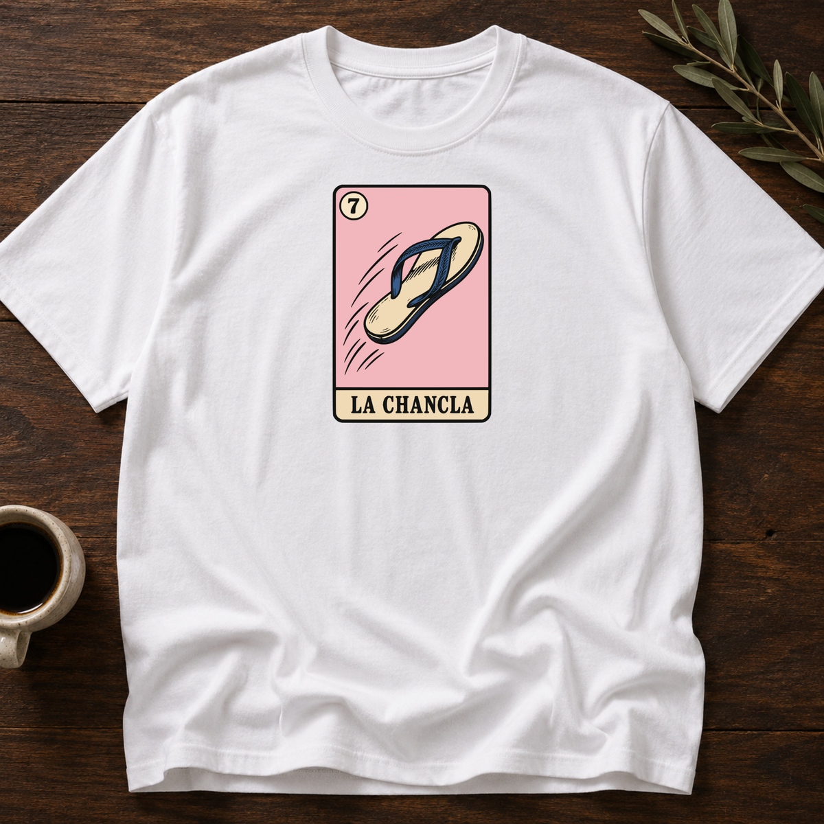 Chancla Card T-Shirt – White – Wear Your Heart