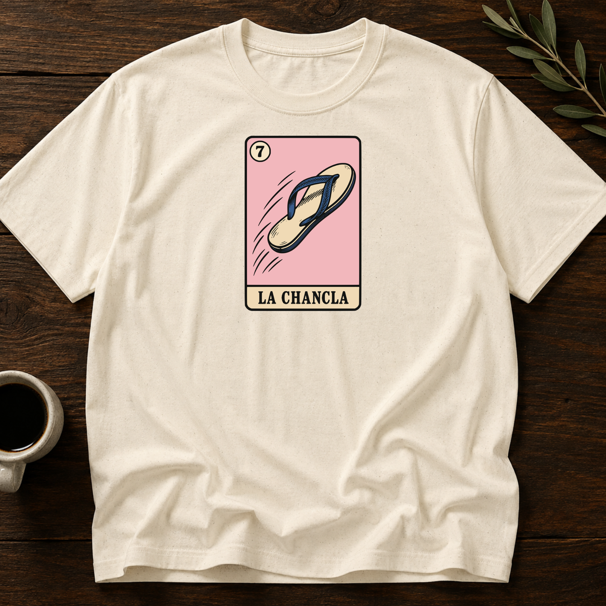Chancla Card T-Shirt – Natural – Wear Your Heart