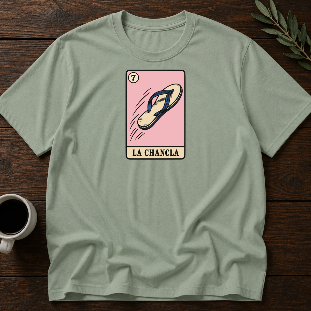 Chancla Card T-Shirt – Sage – Wear Your Heart