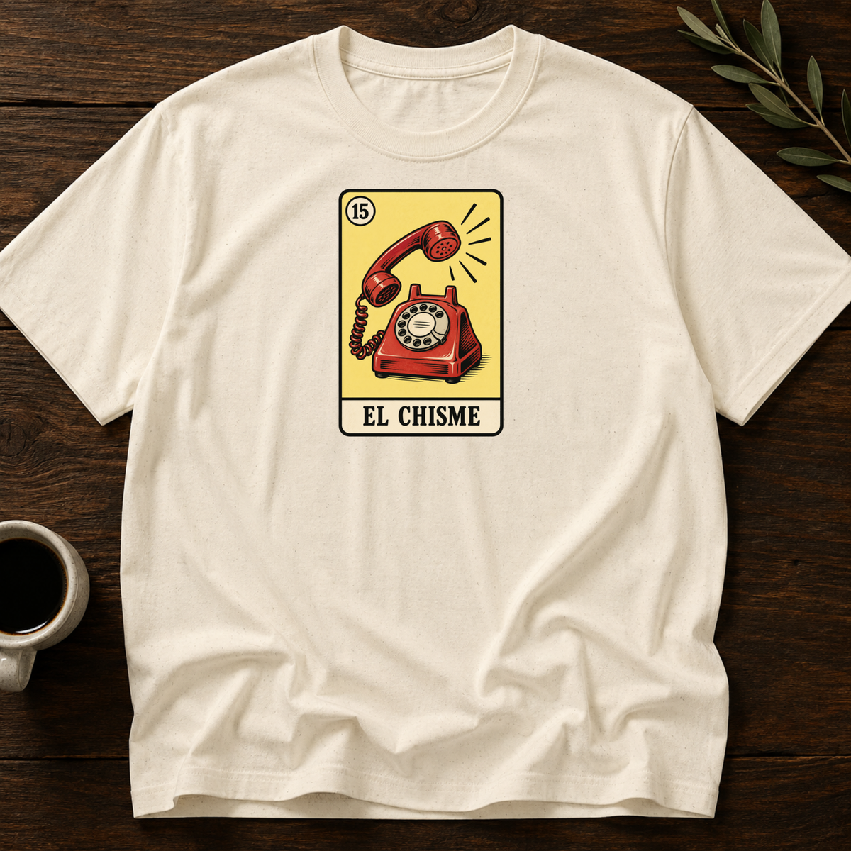 Chisme Card T-Shirt – Natural – Wear Your Heart