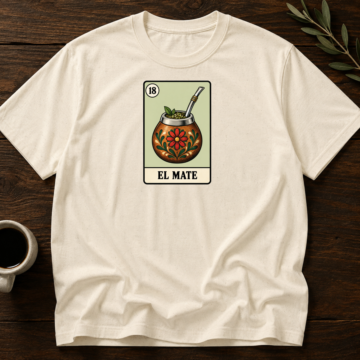 El Mate Card T-Shirt – Natural – Wear Your Heart