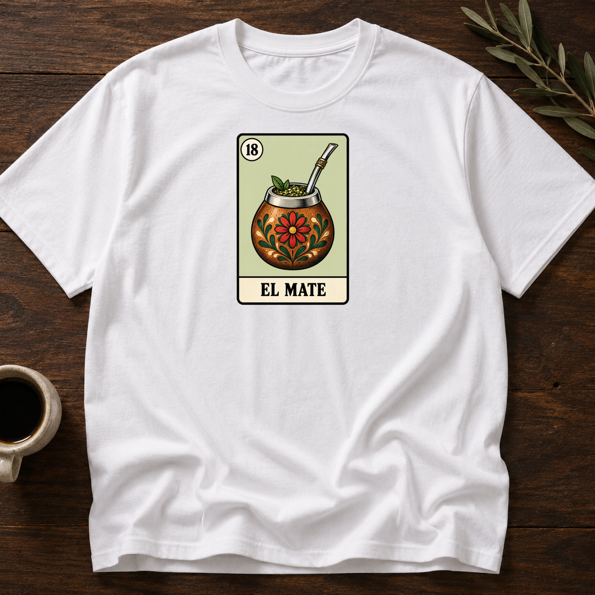 El Mate Card T-Shirt – White – Wear Your Heart