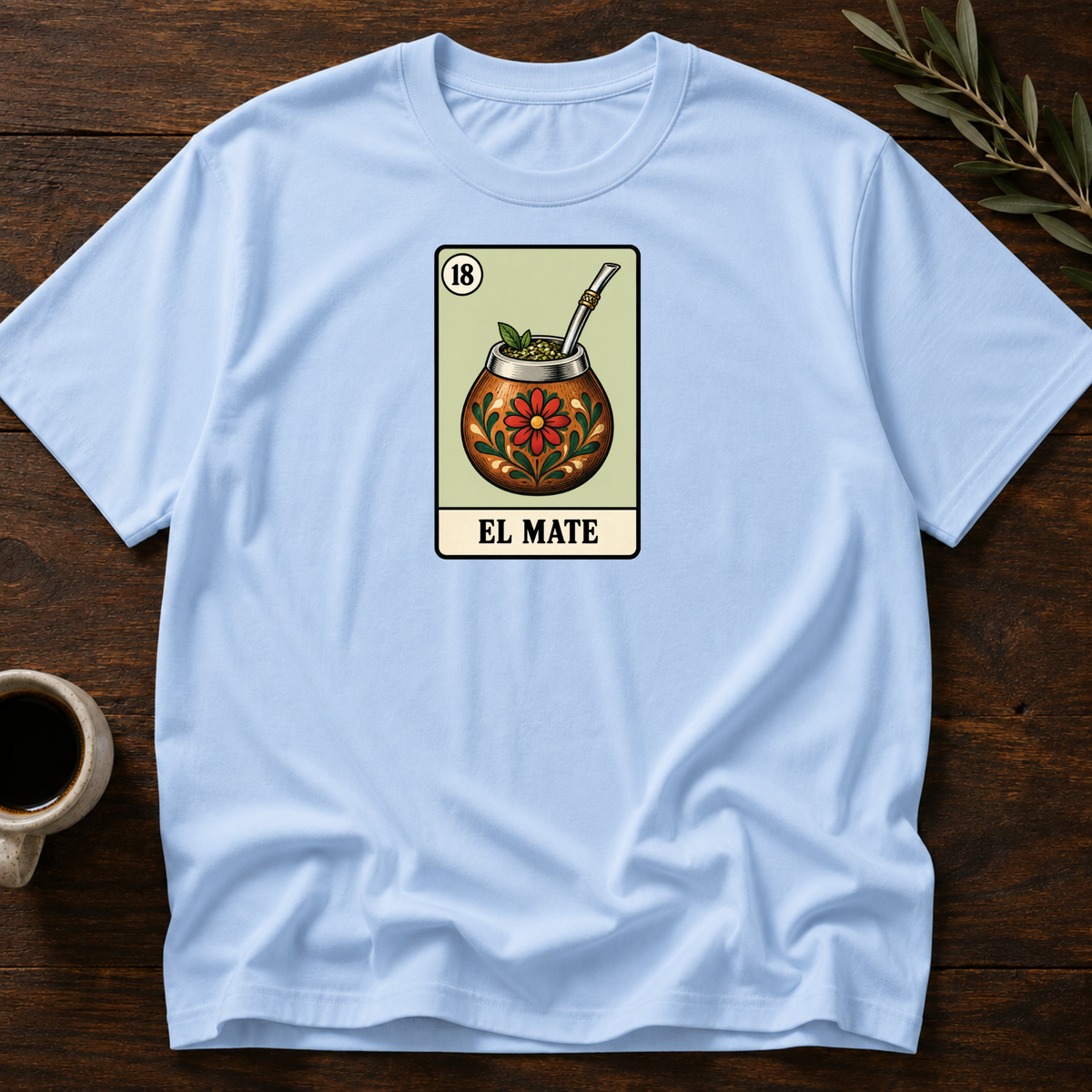 El Mate Card T-Shirt – Light Blue – Wear Your Heart