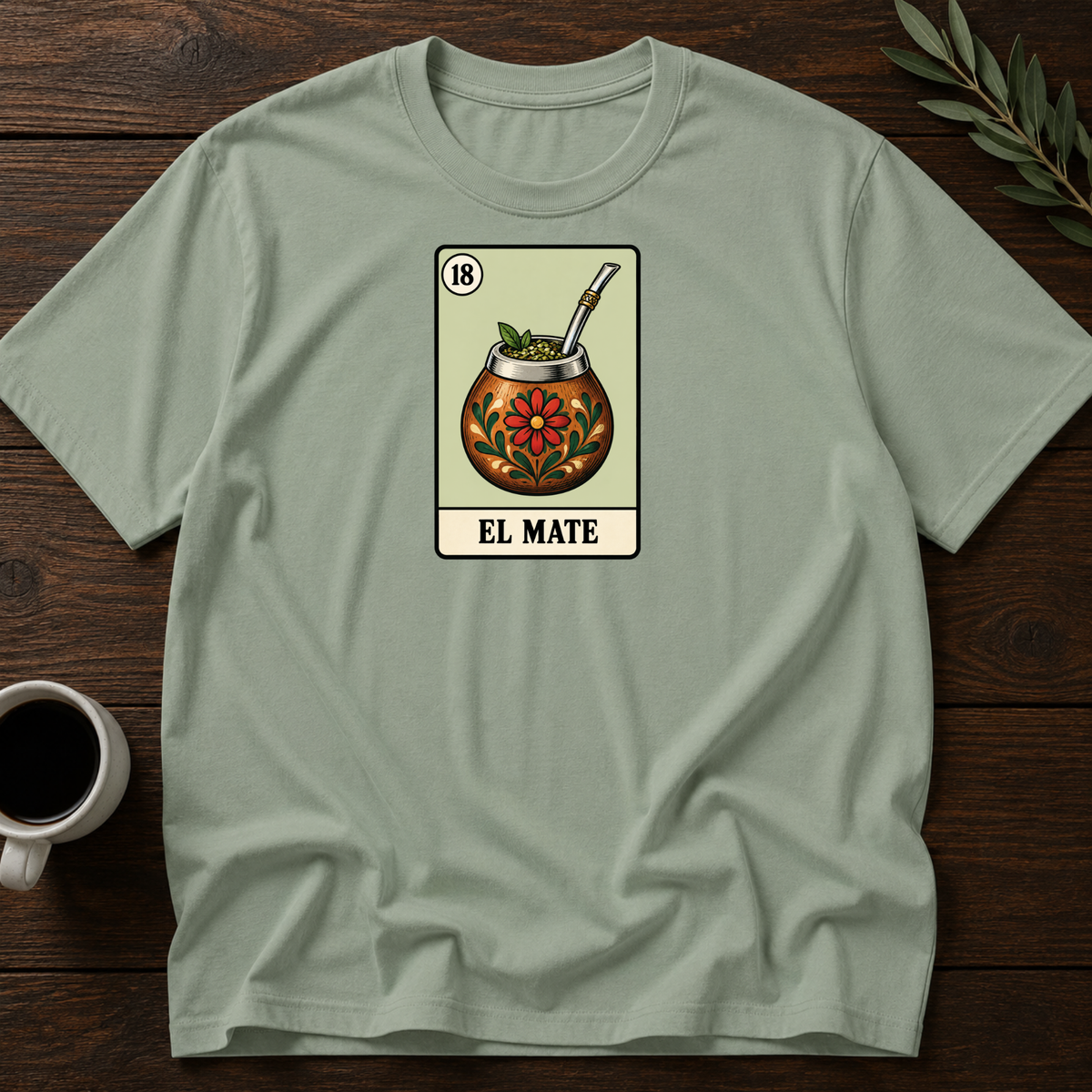 El Mate Card T-Shirt – Sage – Wear Your Heart