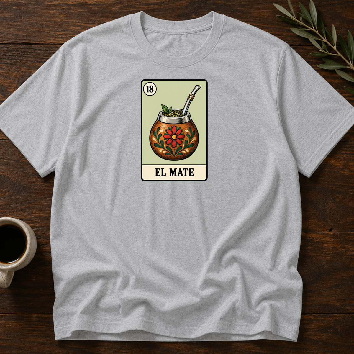 El Mate Card T-Shirt – Sport Grey – Wear Your Heart