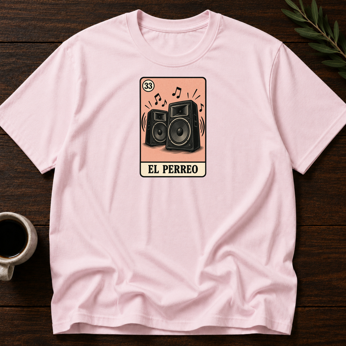 El Perreo Card T-Shirt – Light Pink – Wear Your Heart
