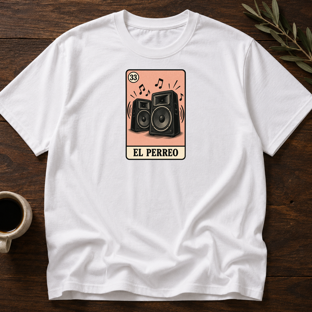 El Perreo Card T-Shirt – White – Wear Your Heart