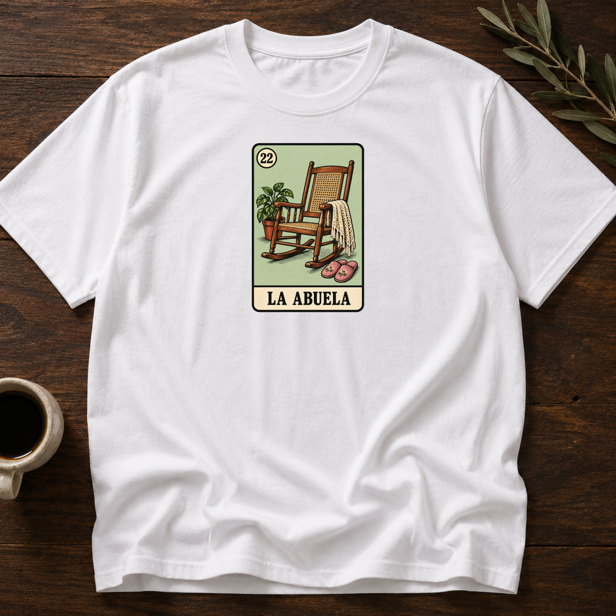 La Abuela Card T-Shirt – White – Wear Your Heart