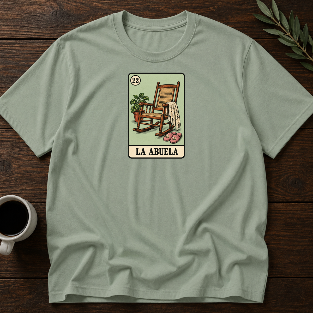 La Abuela Card T-Shirt – Sage – Wear Your Heart