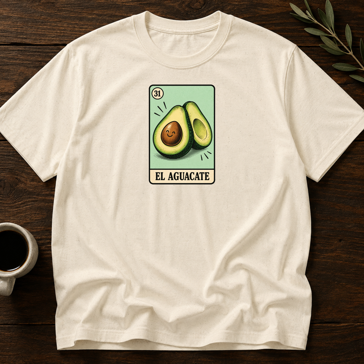 Aguacate Card T-Shirt – Natural – Wear Your Heart
