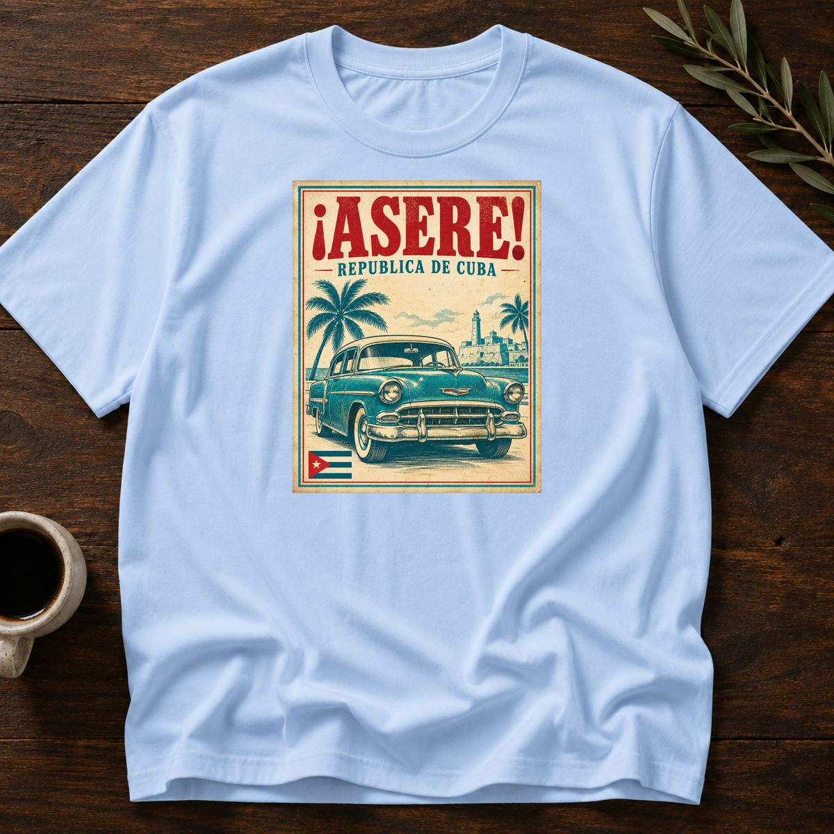 Asere Cuba T-Shirt – Light Blue – Wear Your Heart