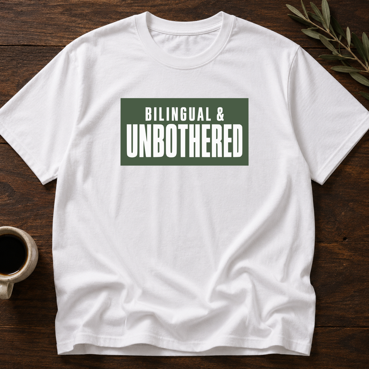 Bilingual & Unbothered T-Shirt – White – Wear Your Heart