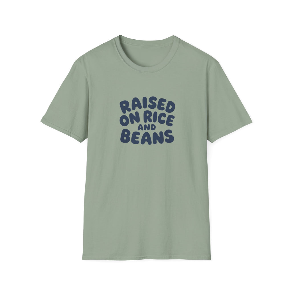 RAISED ON RICE AND BEANS T-SHIRT