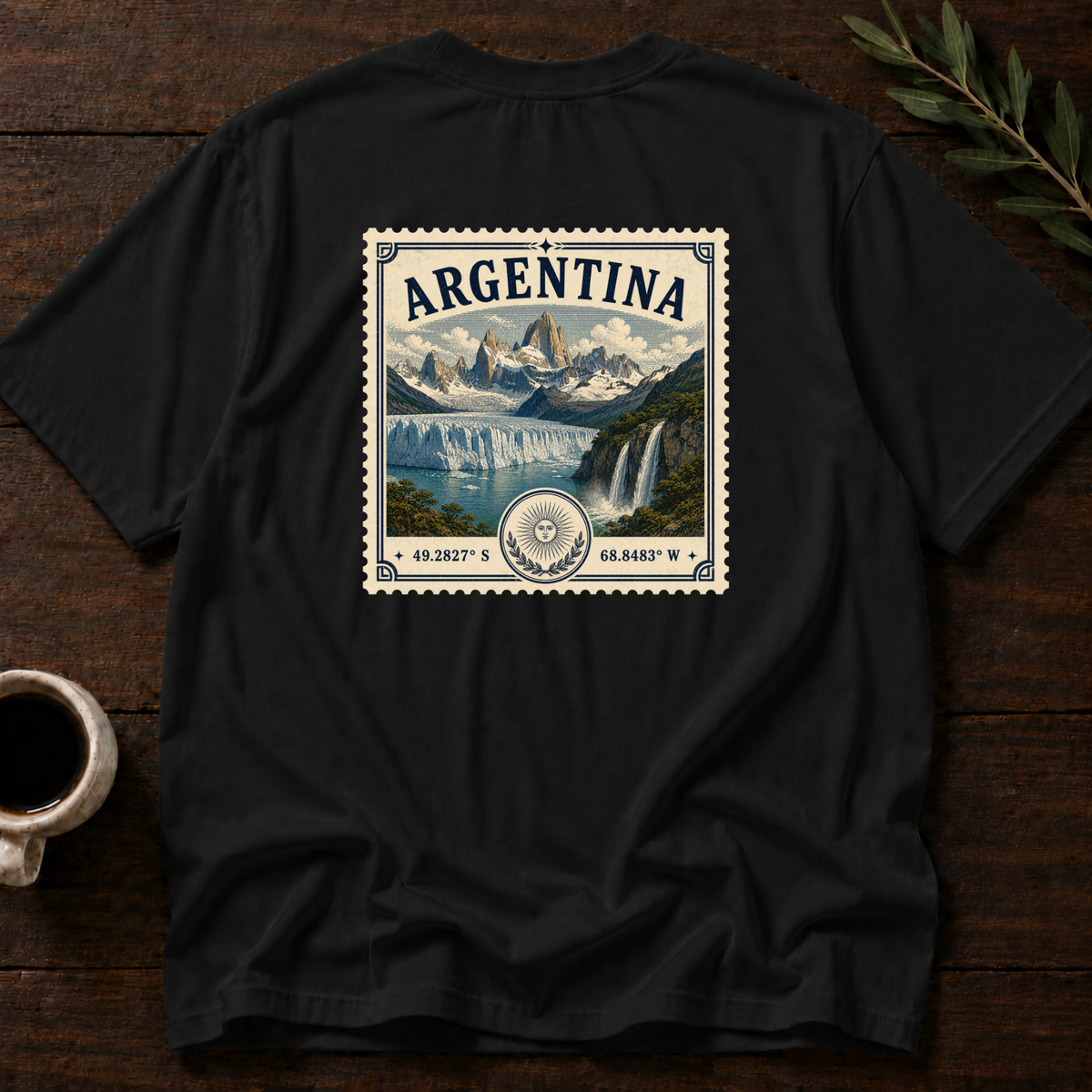 Argentina Heritage Stamp T-Shirt – Black Back – Wear Your Heart
