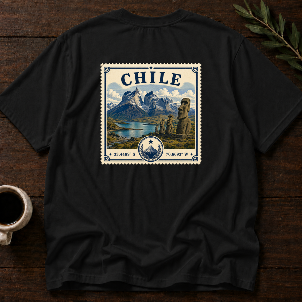 Chile Heritage Stamp T-Shirt – Black Back – Wear Your Heart