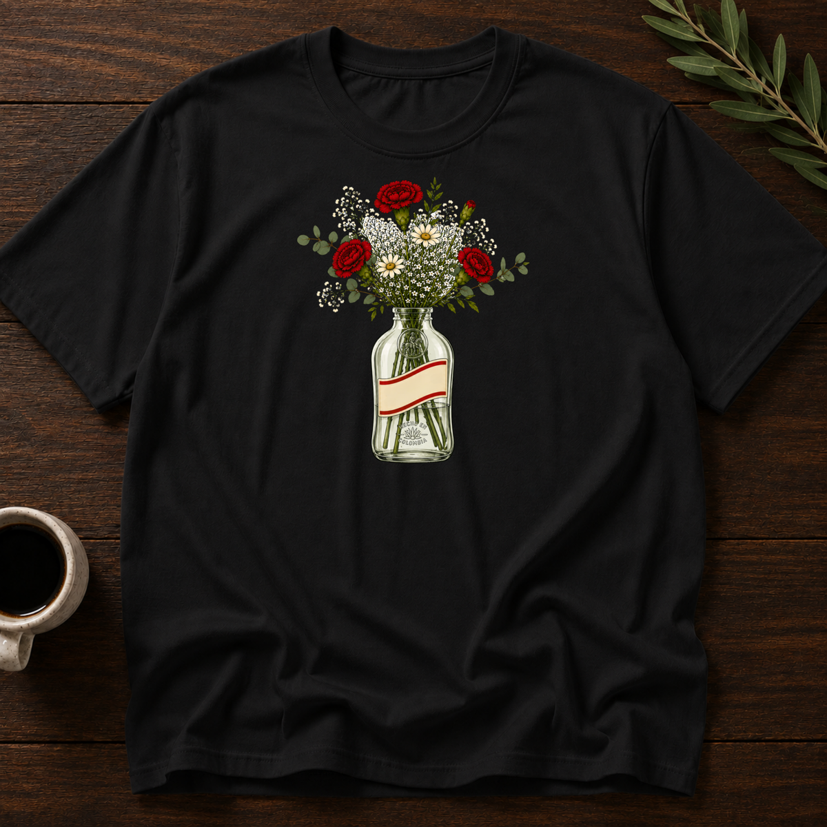 Colombian Bottled Bloom T-Shirt – Black – Wear Your Heart