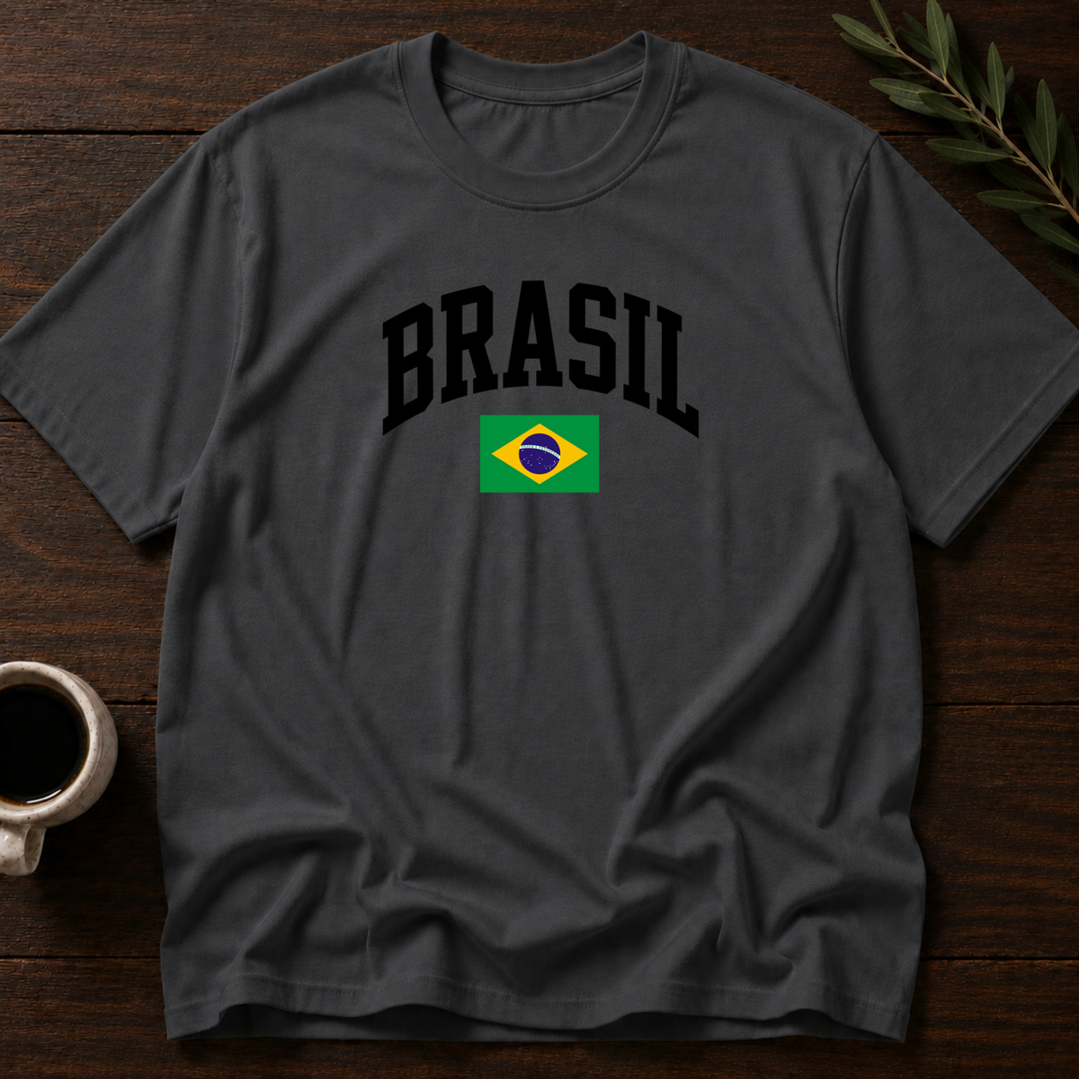 Brasil Varsity T-Shirt – Charcoal – Wear Your Heart