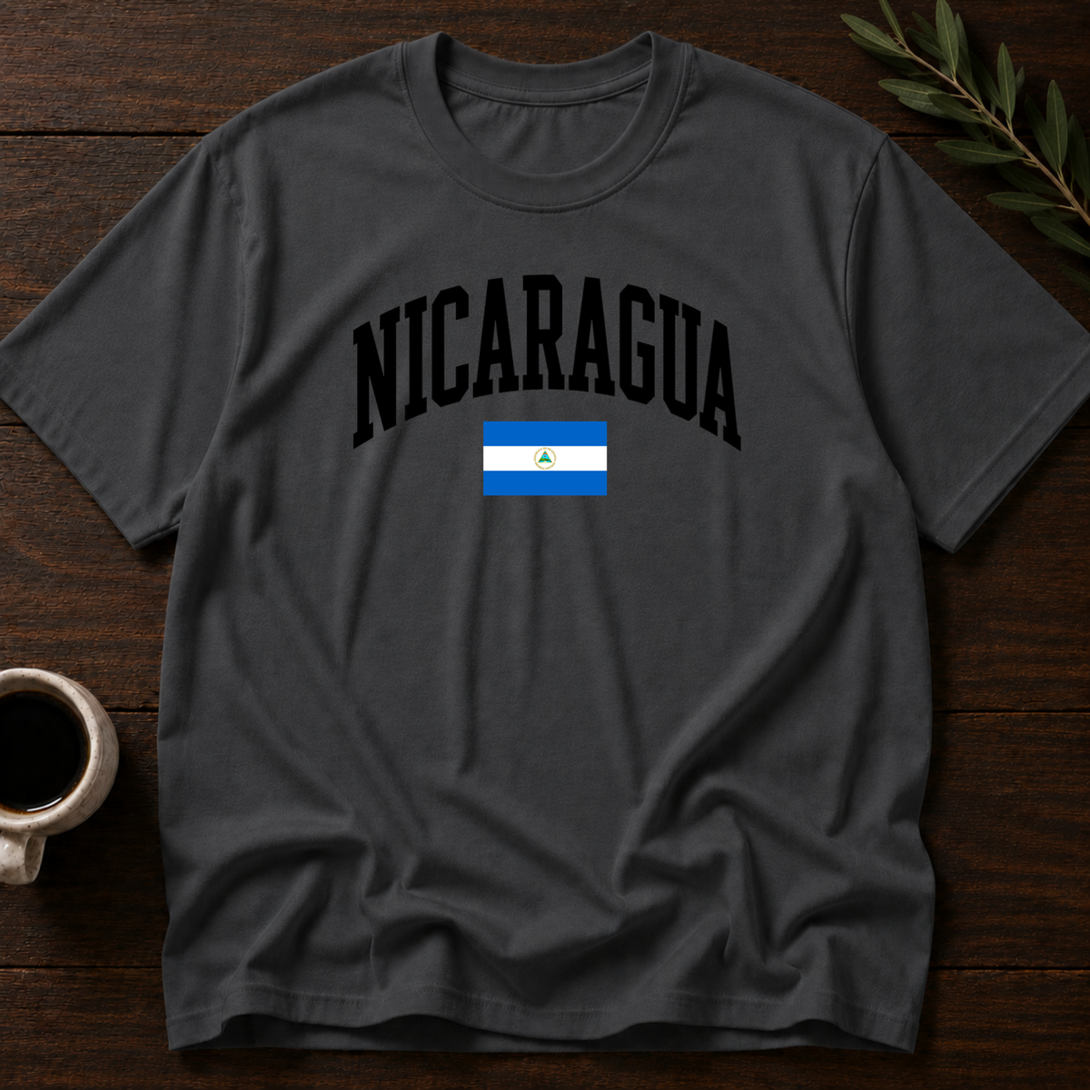 Nicaragua Varsity T-Shirt – Charcoal – Wear Your Heart