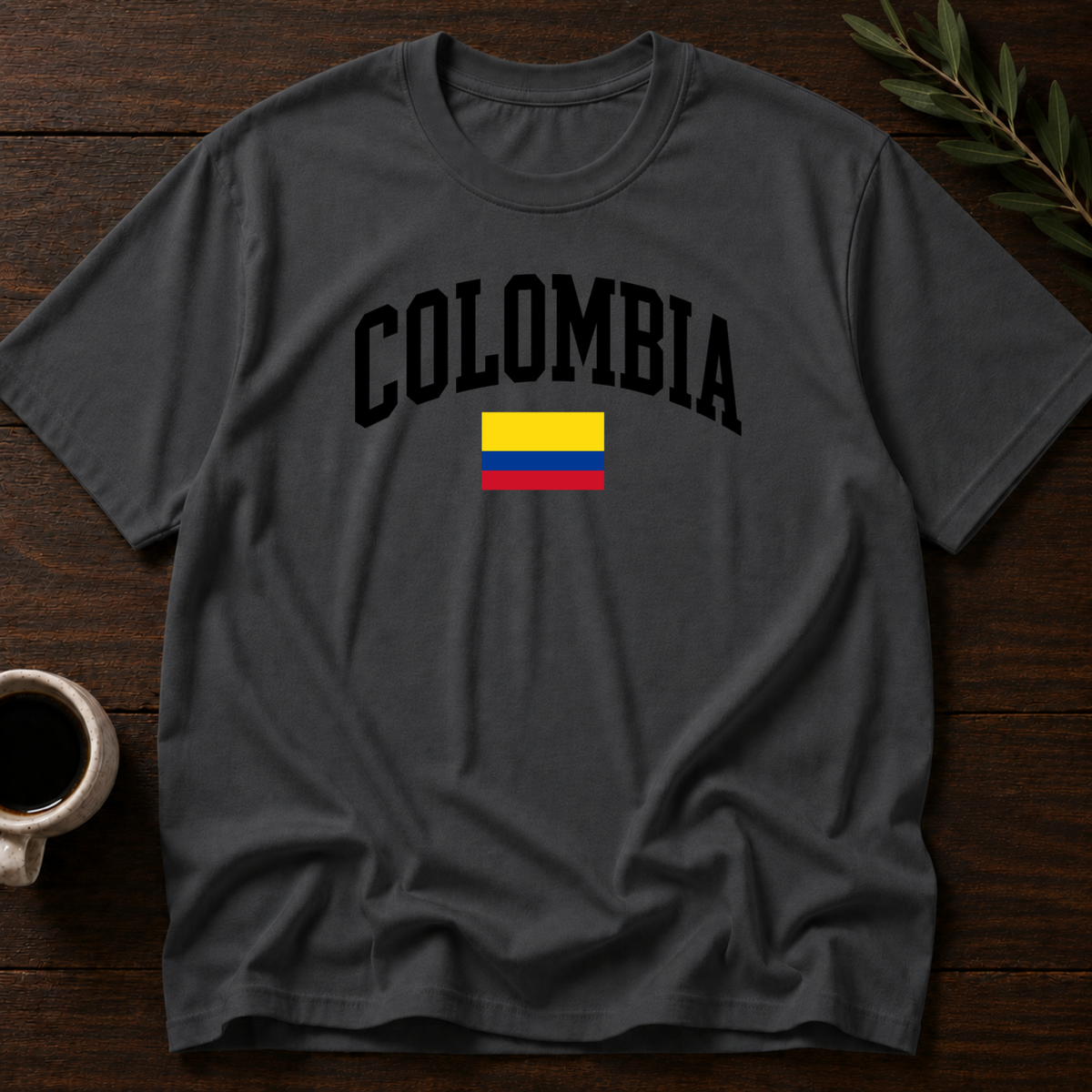 Colombia Varsity T-Shirt – Charcoal – Wear Your Heart