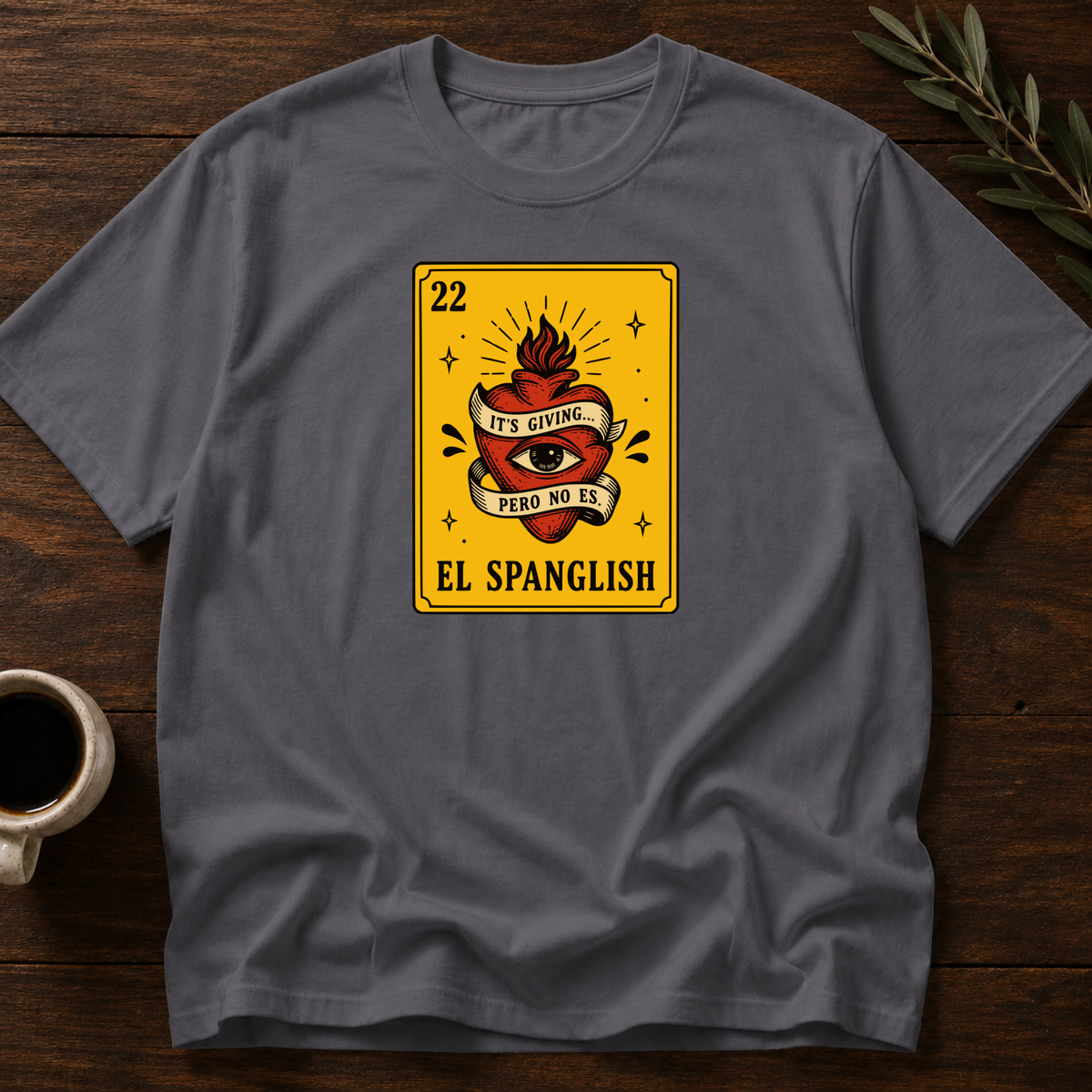 El Spanglish T-Shirt – Dark Heather Gray – Wear Your Heart