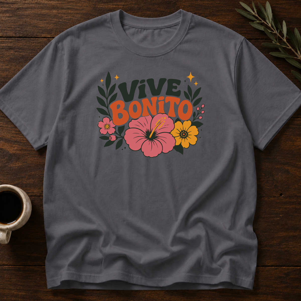 Vive Bonito T-Shirt – Dark Heather Gray – Wear Your Heart