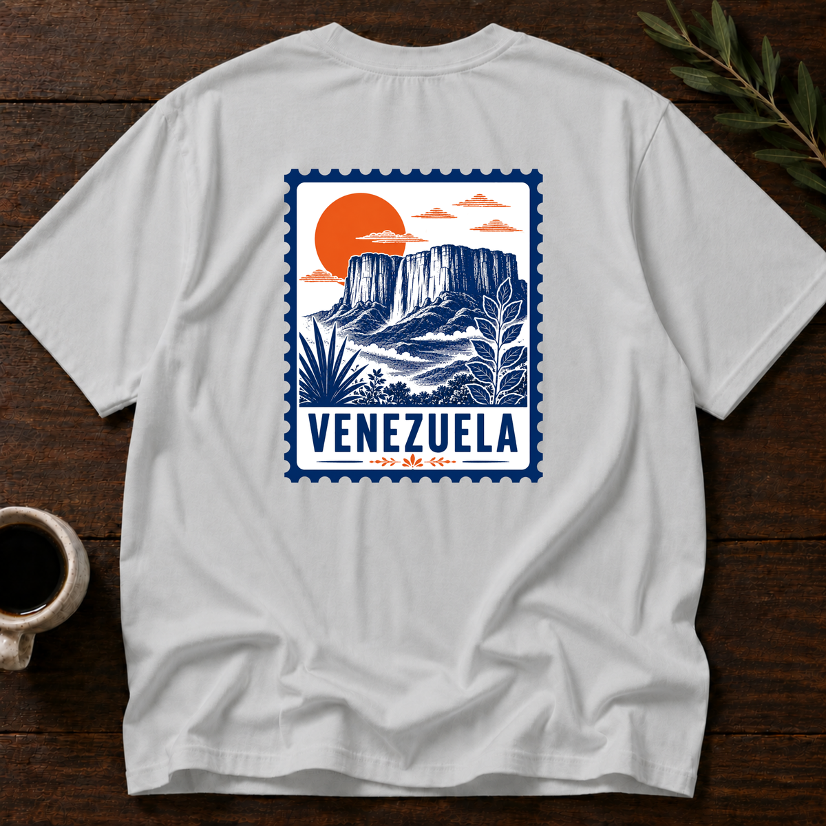 Venezuela Stamp T-Shirt – Ice Grey Back – Wear Your Heart