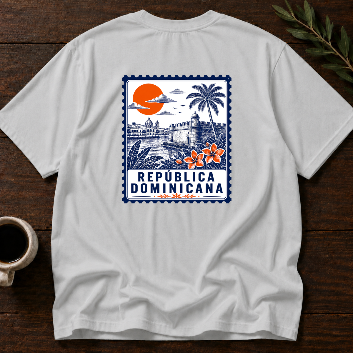 República Dominicana Stamp T-Shirt – Ice Grey Back – Wear Your Heart