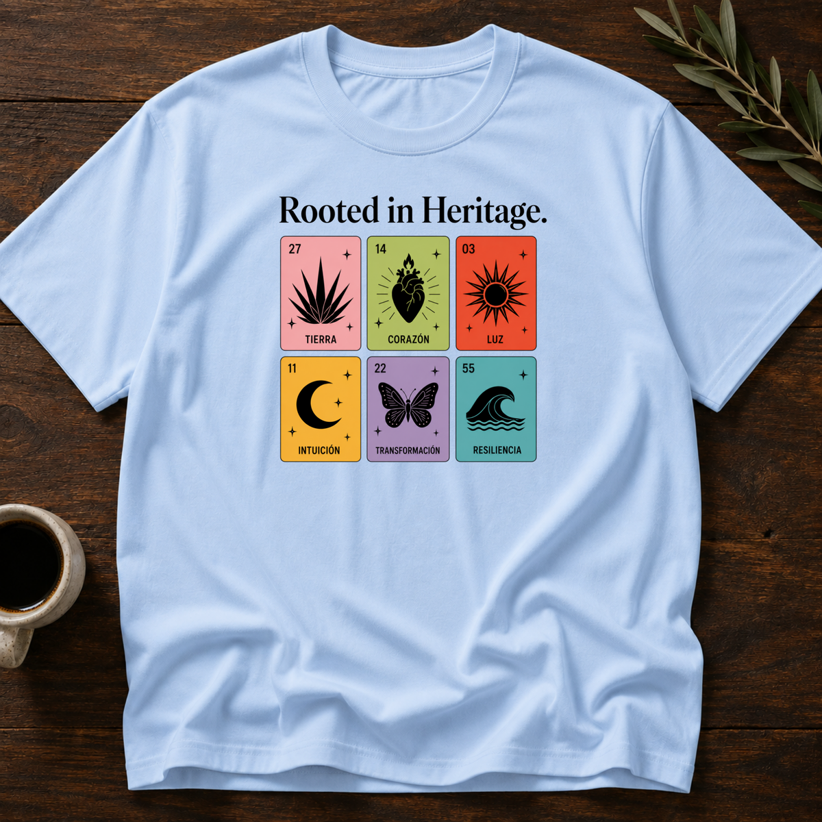 Rooted In Heritage T-Shirt – Light Blue – Wear Your Heart